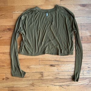 Free People Green Top - Open Back